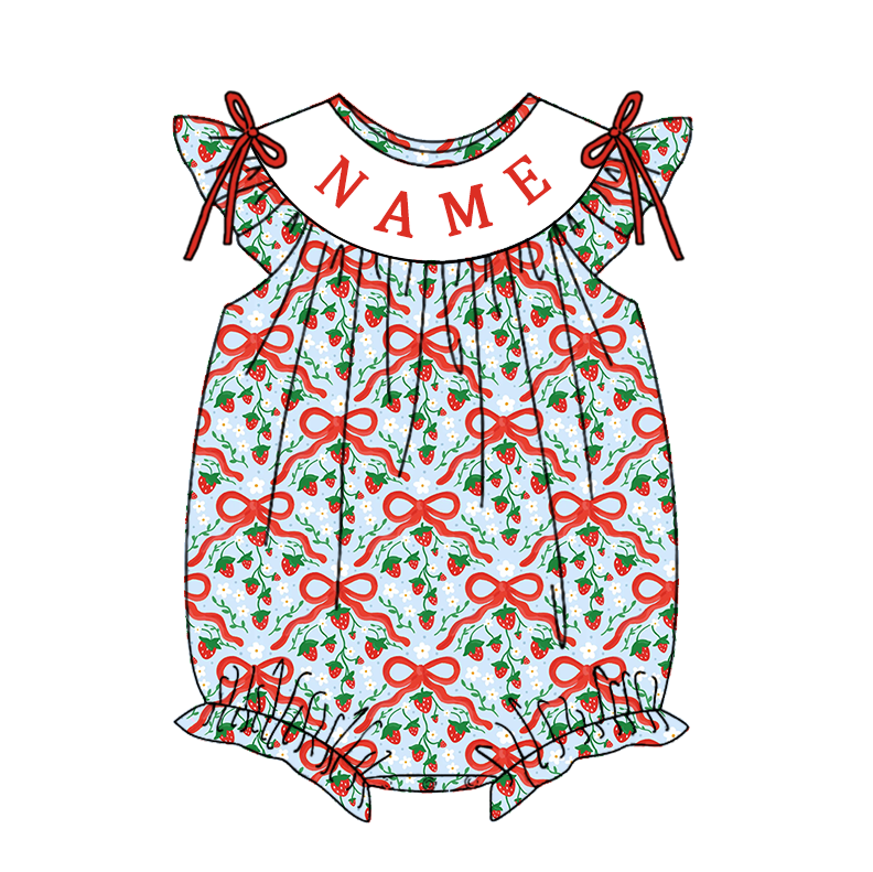 2026 Spring Strawberry Bow Collection | Personalized Smocked Kidswear