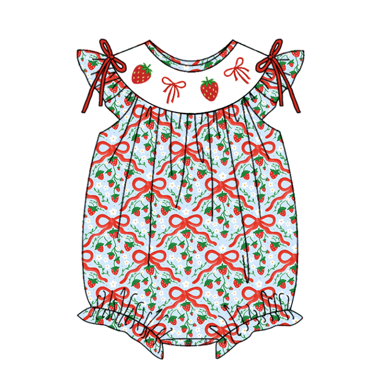 2026 Spring Summer Strawberry Bow Collection Kidswear