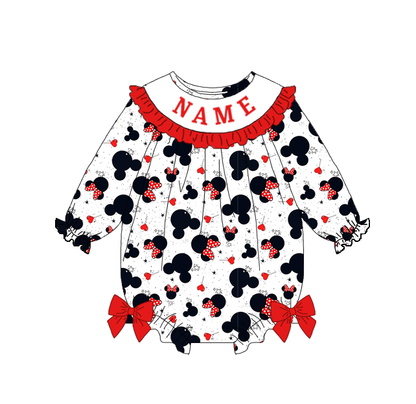 Girls Valentine's Day Spring Cartoon Custom Name Smock Embroidery Collection