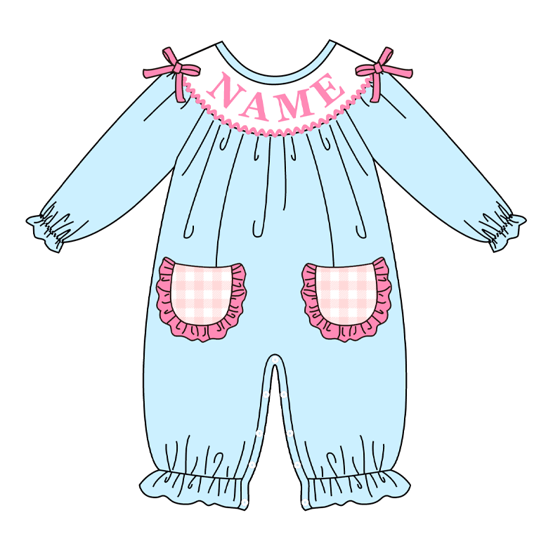 2026 Valentine's Day Custom Name Embroidery Smock Romper Collection