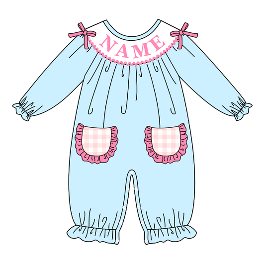 2026 Valentine's Day Custom Name Embroidery Smock Romper Collection