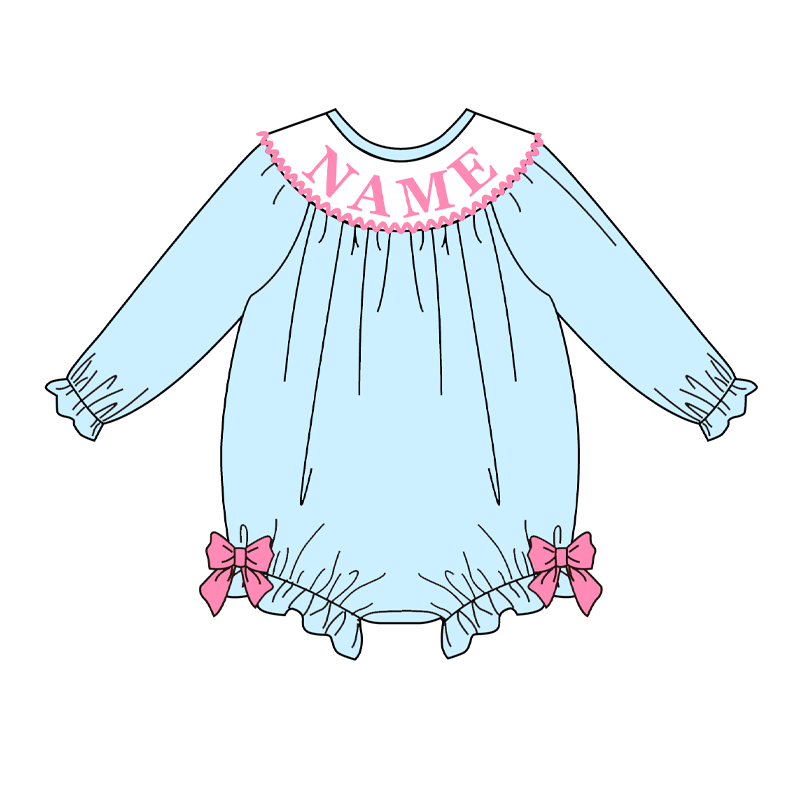 2026 Valentine's Day Custom Name Embroidery Smock Romper Collection