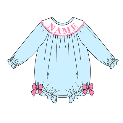 2026 Valentine's Day Custom Name Embroidery Smock Romper Collection