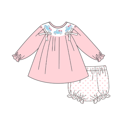 2026 Valentine's Day Spring Heart Car Kids Embroidery Smocked Collection