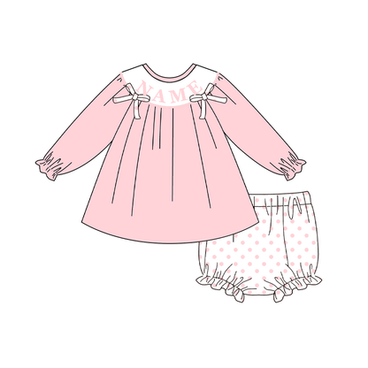 2026 Valentine's Day Spring Custom Name Kids Embroidery Smocked Collection