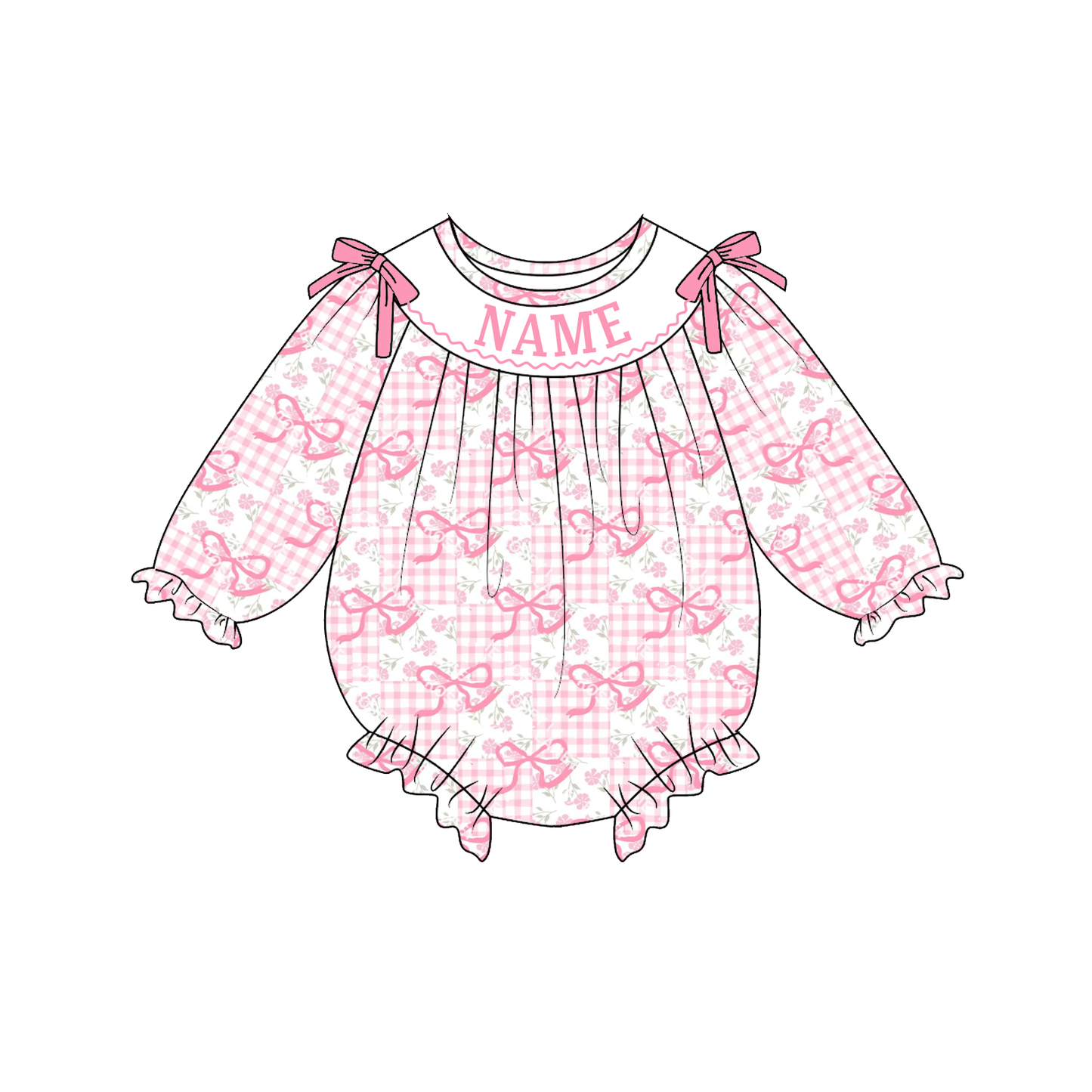 2026 Valentine's Day Custom Name "MAMA'S GIRL" Smocked Embroidered Collection