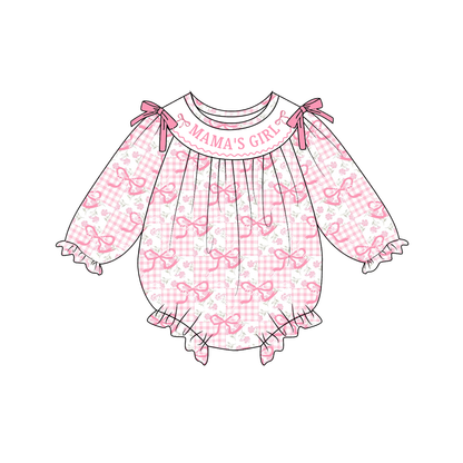 2026 Valentine's Day Custom Name "MAMA'S GIRL" Smocked Embroidered Collection