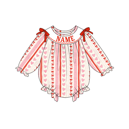 2026 Valentine's Day Heart Custom Name Smocked Embroidered Collection