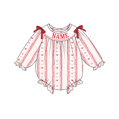 2026 Valentine's Day Heart Custom Name Smocked Embroidered Collection
