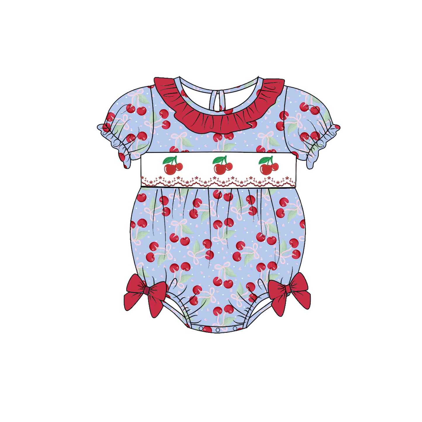 2026 Spring Summer Cherry Embroidery Dress & Romper Collection