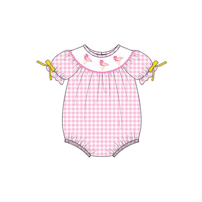 2026 Spring/Summer Flamingo Smocked Collection – Pink Gingham Embroidery
