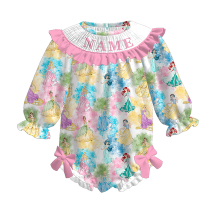 2026 Summer Princess Custom Name Embroidery Smock Outfits