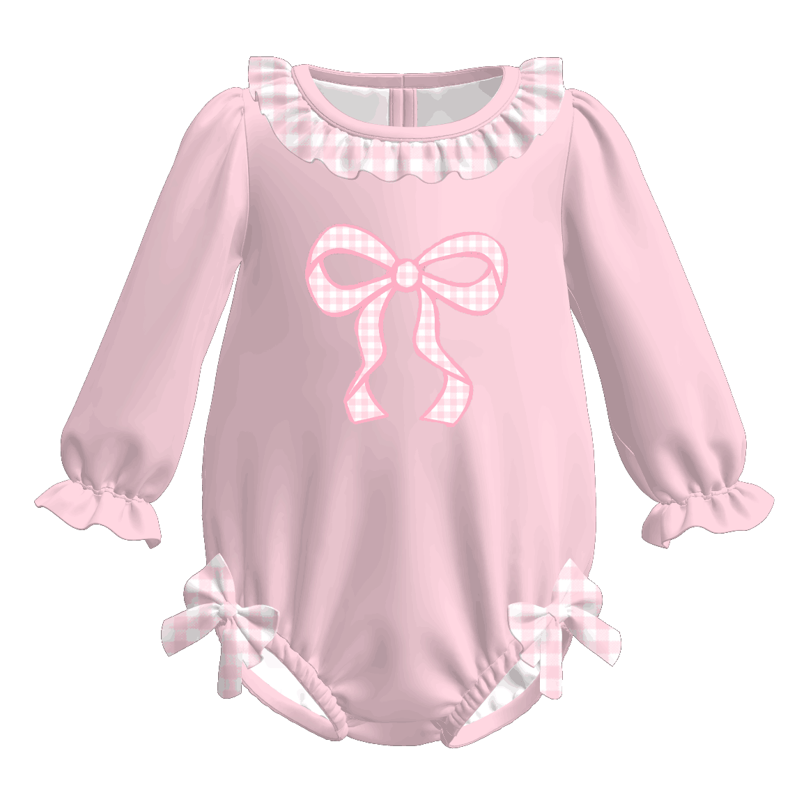Girls Spring Pink Bow Embroidery Outfits Collection