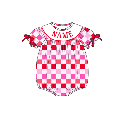 Valentine's Day Plaid Custom Name Smock Embroidery Collection