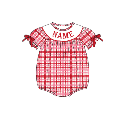 Valentine's Day Plaid Custom Name Smock Embroidery Collection