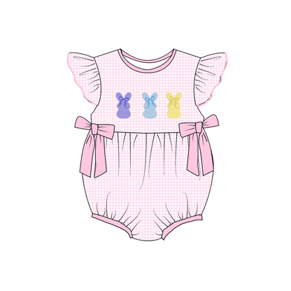 Summer Easter Bunny Embroidery Pink Blue Collection