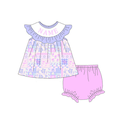 Sweet Blooms for Little Ones – Personalized Name Smocked Flower Set