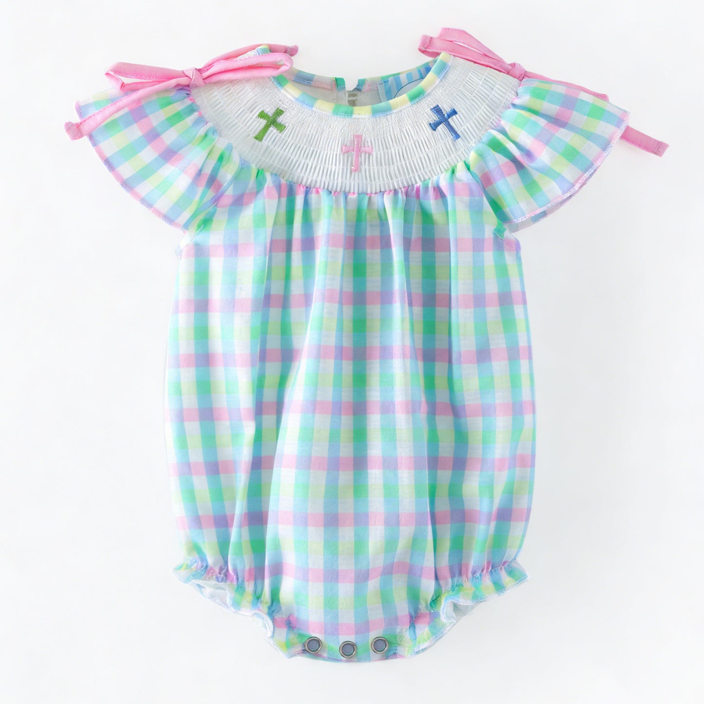 Summer Easter Plaid Cross Smocked Embroidery Collection