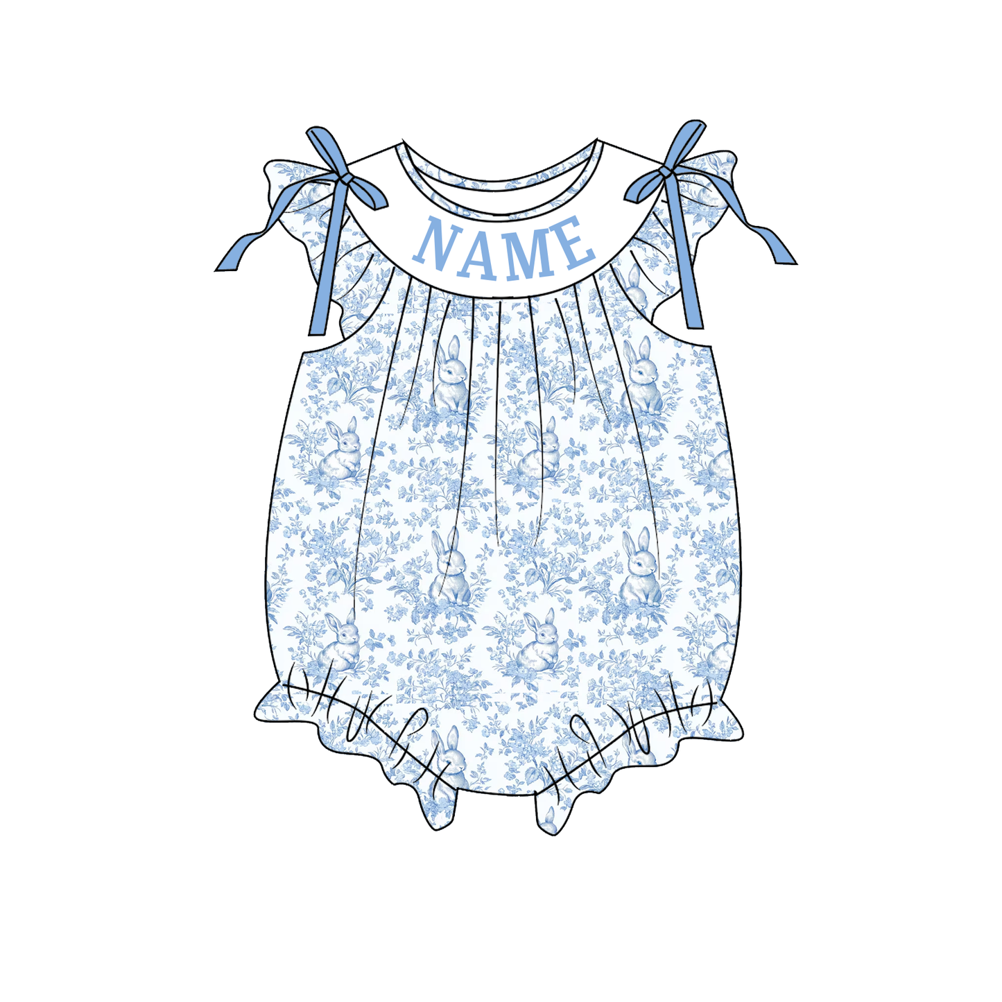 MOMMY'S BUNNY Easter Custom Name Smocked Embroidered Floral Collection