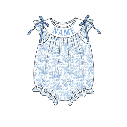 MOMMY'S BUNNY Easter Custom Name Smocked Embroidered Floral Collection
