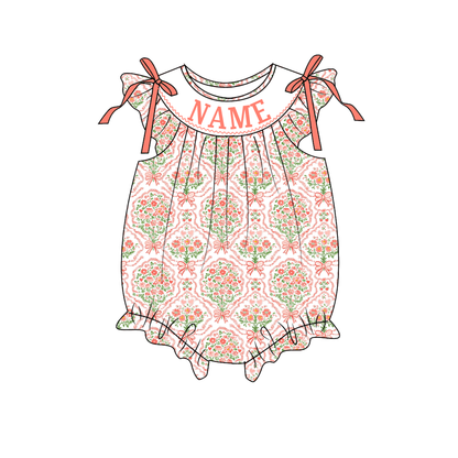 MAMA'S BESTIE Custom Name Smocked Embroidered Floral Collection