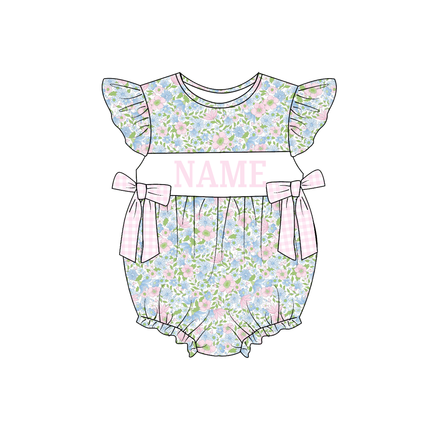 Spring Summer Mother's Day Floral Custom Name Smocked Embroidered Collection