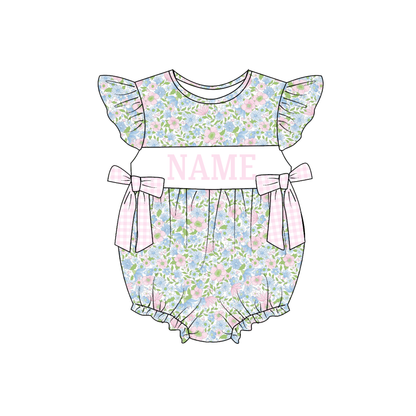 Spring Summer Mother's Day Floral Custom Name Smocked Embroidered Collection