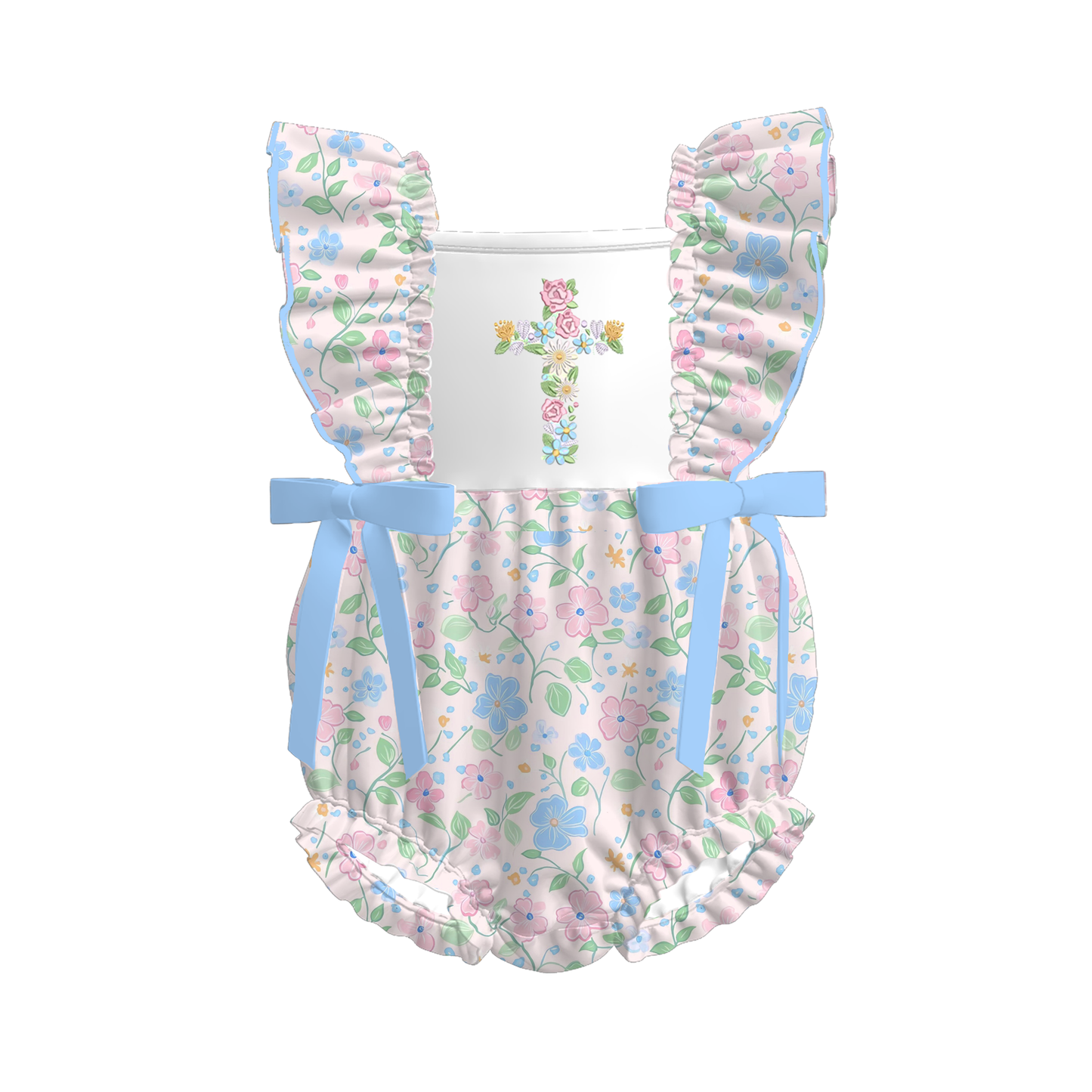 Easter Summer Floral Cross Smocked Embroidery Collection