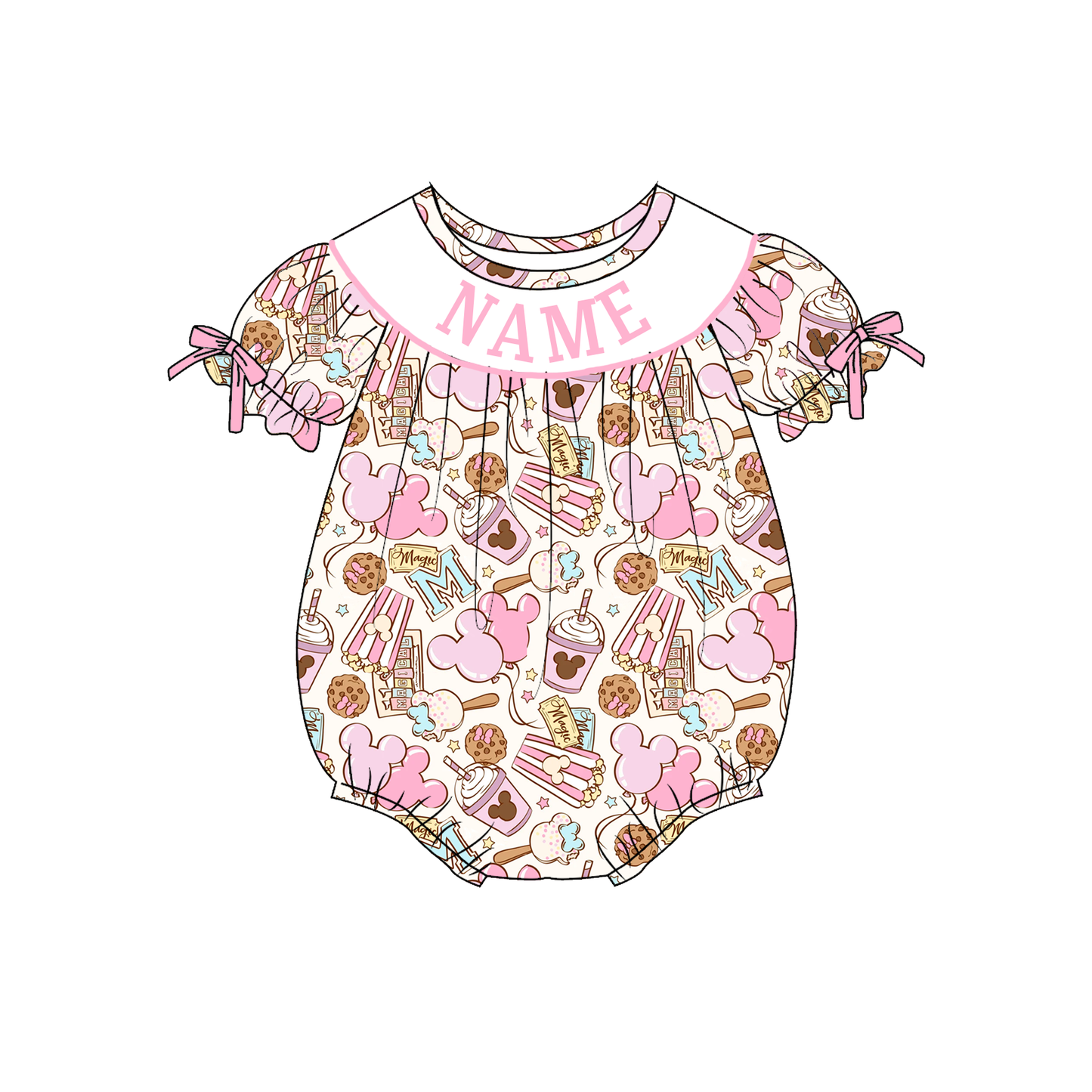 Girls Summer Cartoon Custom Name Smock Embroidery Collection