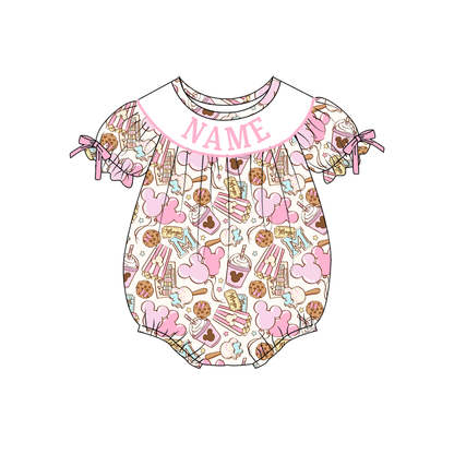 Girls Summer Cartoon Custom Name Smock Embroidery Collection