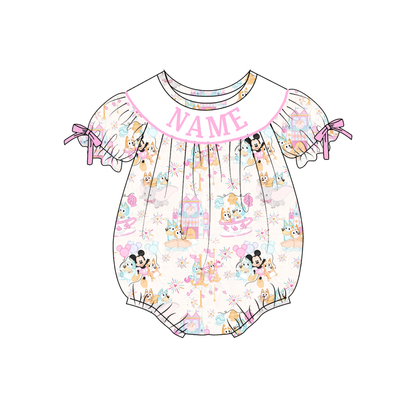Girls Summer Cartoon Custom Name Smock Embroidery Collection