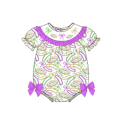 Kids Mardi Gras Smocked Collection Truck Excavator Donut Outfits