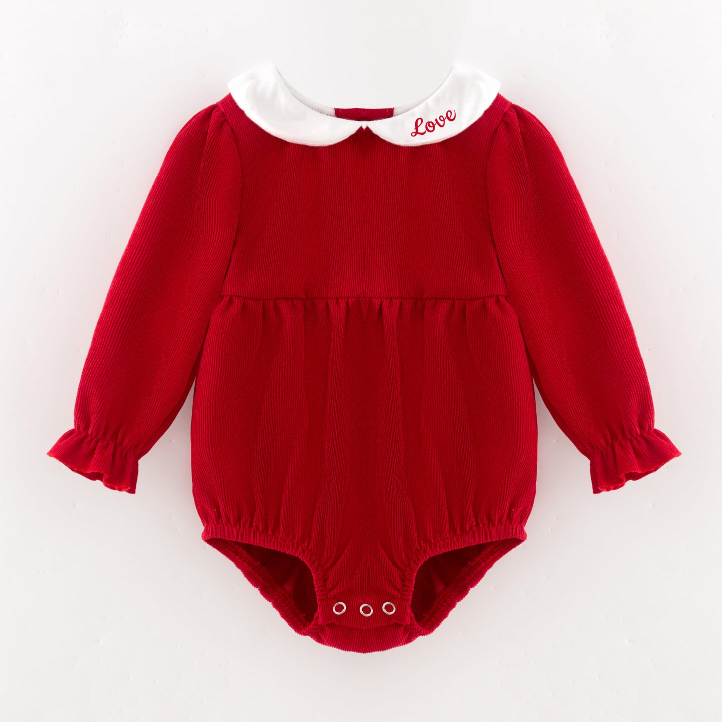 Red Corduroy V-days Sibling Clothes – LOVE Embroidery