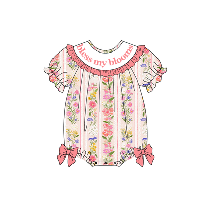 Spring Summer Floral BLESS MY BLOOMS Embroidery Smock Dress & Romper