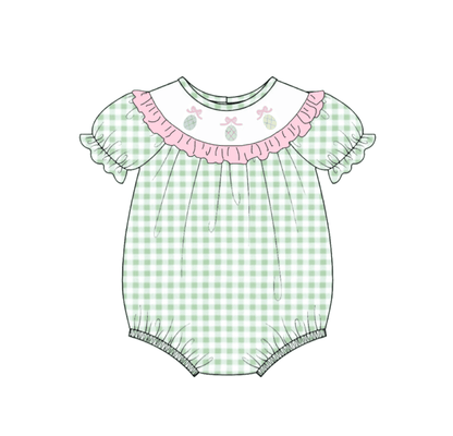 Summer Green Plaid Smocked Embroidery Collection