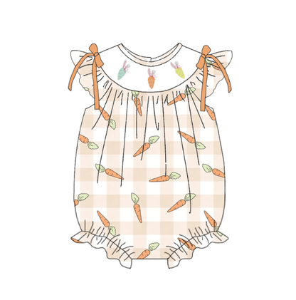 Summer Easter Carrot Bunny Smocked Embroidery Collection