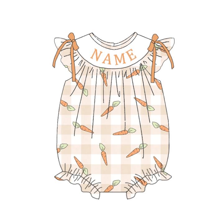 Summer Easter Carrot Custom Name Smocked Embroidery Collection