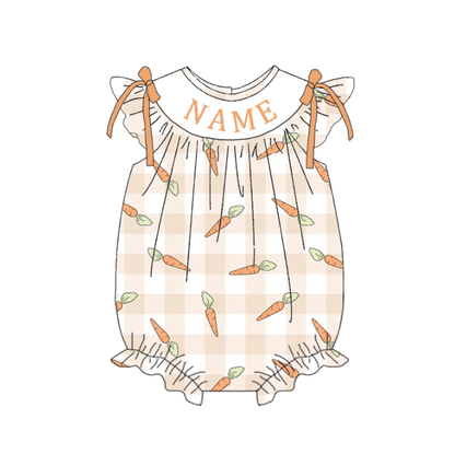 Summer Easter Carrot Custom Name Smocked Embroidery Collection