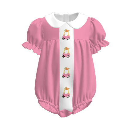 Easter Carrot Car Embroidered Kids Summer Outfit Set