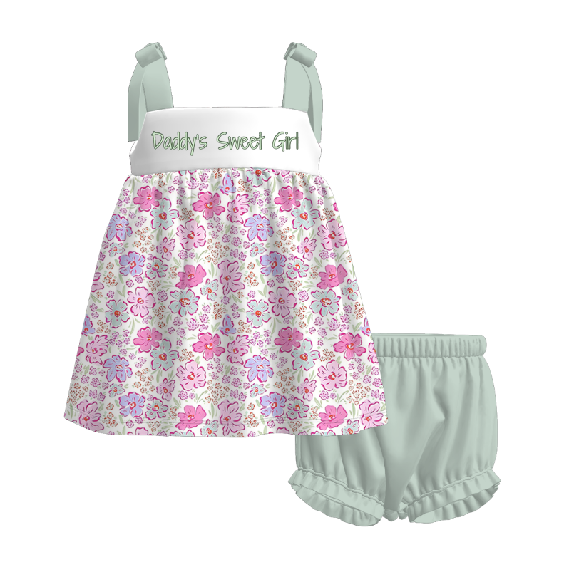 Father's Day “DADDY'S LITTLE DUDE” Embroidered Kids Summer Outfit Set Collection