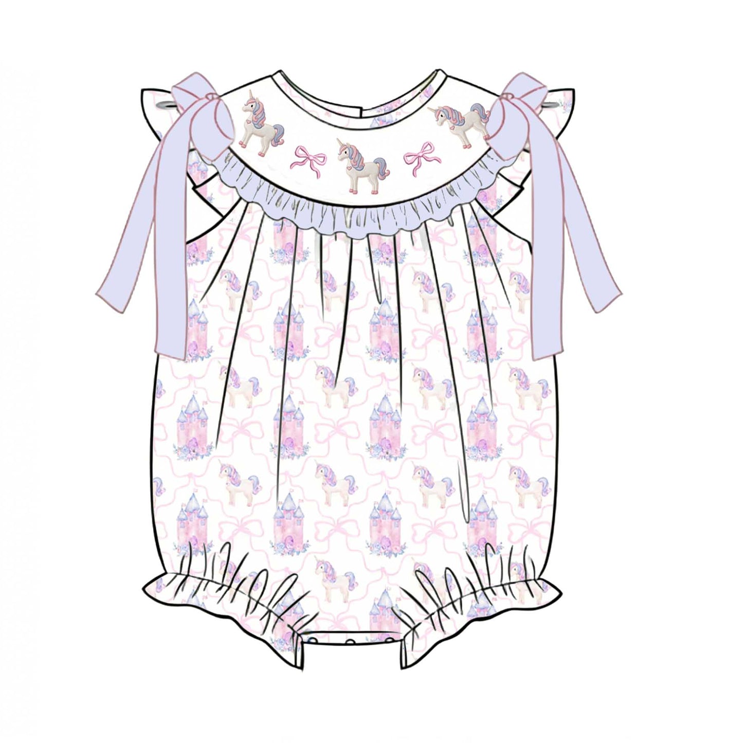 Summer Unicorn Embroidery Collection | Personalized Name Dresses & Rompers