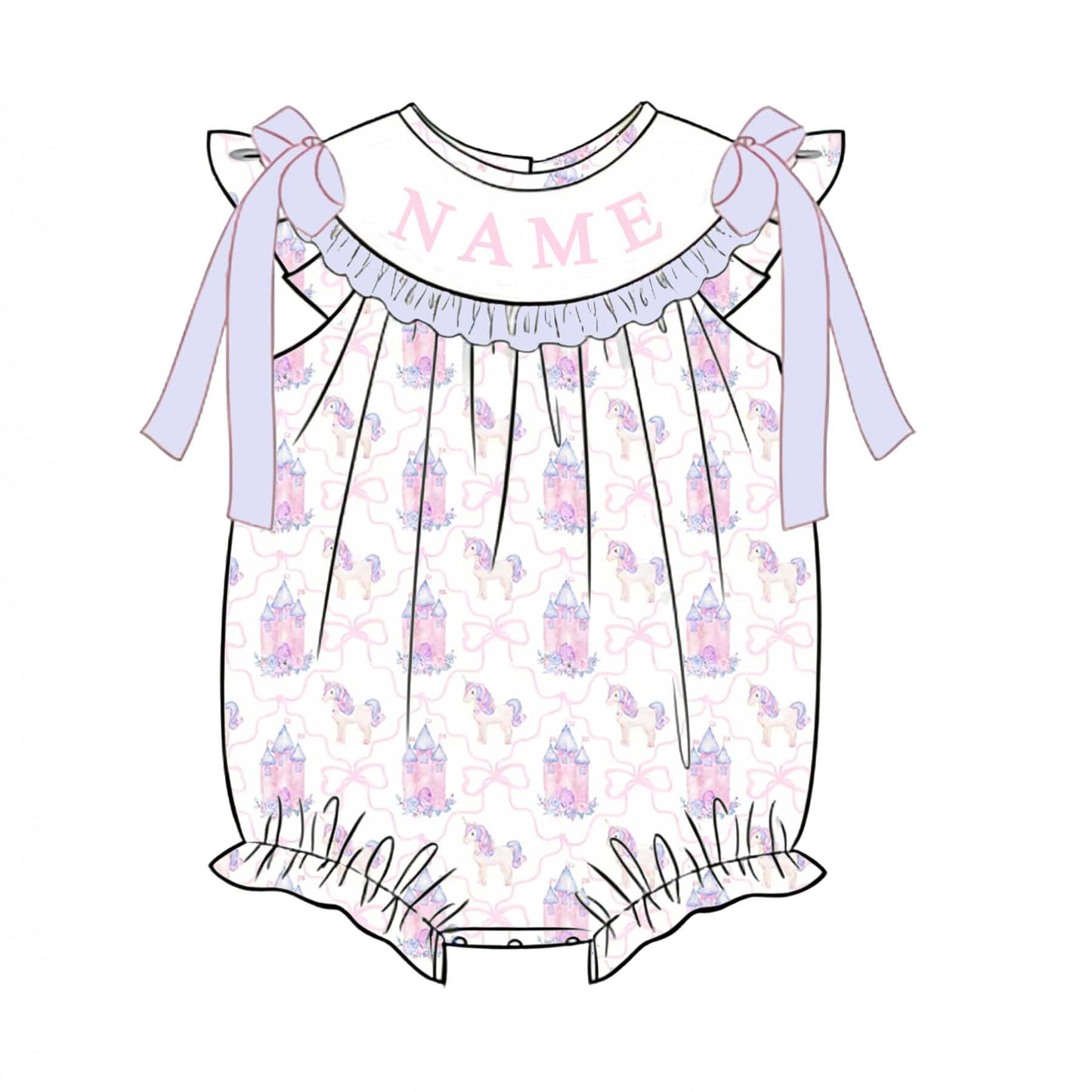 Summer Unicorn Embroidery Collection | Personalized Name Dresses & Rompers