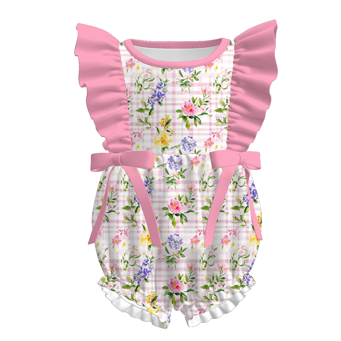 Girls Pink Floral Dress & Lounge Set Collection – Flutter Romper, Twirl Dress & Graphic Tee Set