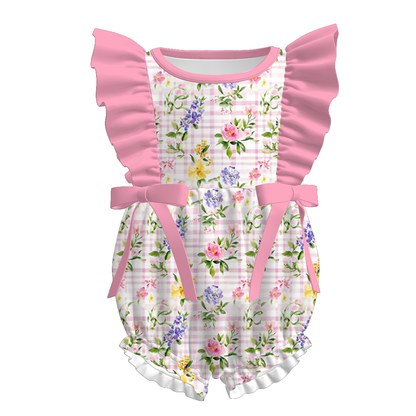 Girls Pink Floral Dress & Lounge Set Collection – Flutter Romper, Twirl Dress & Graphic Tee Set