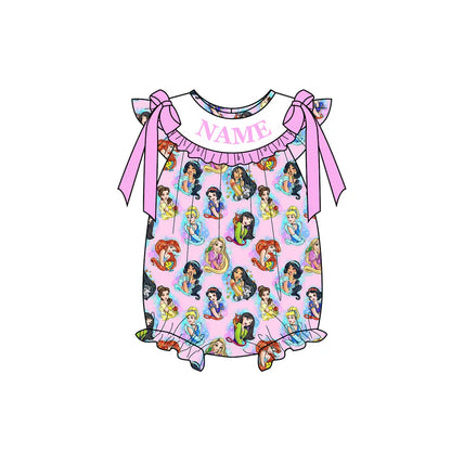 Summer Girls Pink Princess Custom Name Smocked Embroidery Set Collection