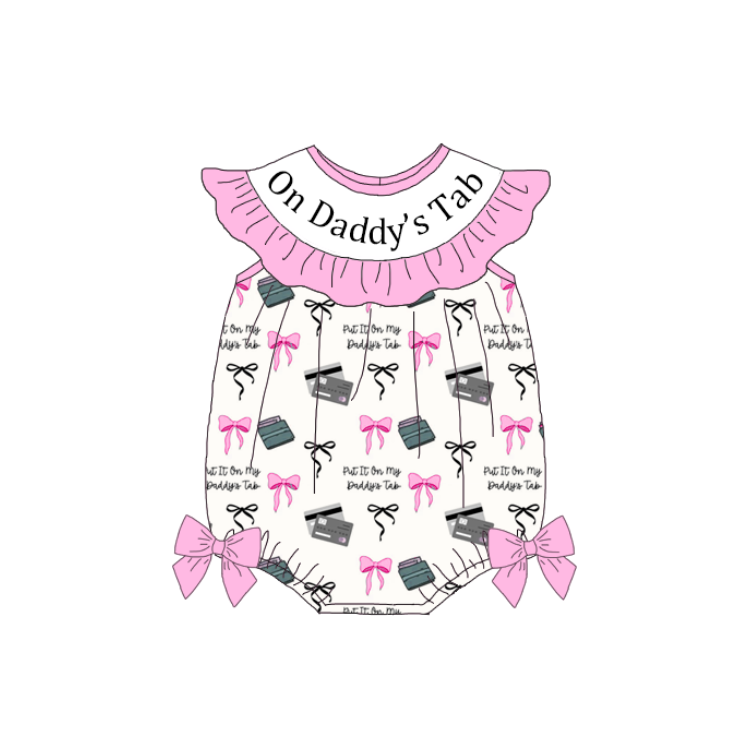 Summer Pink Bow ON DADDY'S TAB Smocked Embroidery Set Collection