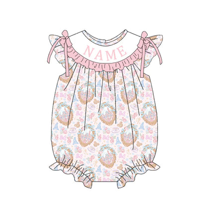 Summer Girls Pink Castle Custom Name Smocked Embroidery Set Collection