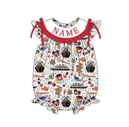 Spring Summer Cartoon Smocked Embroidery Outfit Set with Custom Name – Kids Boutique Matching Clothing