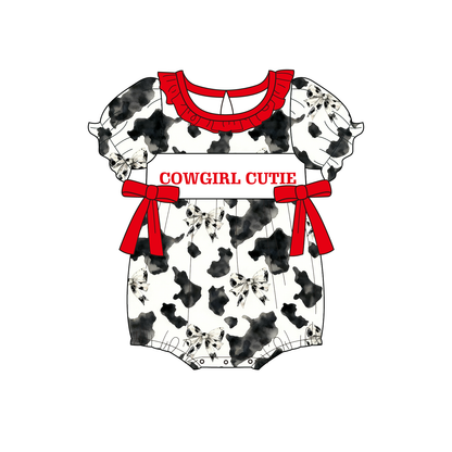Cowgirl Cutie Smocked Embroidered Dress & Romper Set – Cow Farm Theme