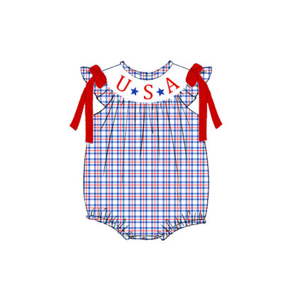 USA Smocked Independence Day July 4th Kids Collection – Embroidered Patriotic Outfits
